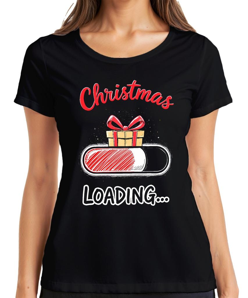 Christmas Loading Xmas Gift Loading Bar Present Funny Ladies T-Shirt