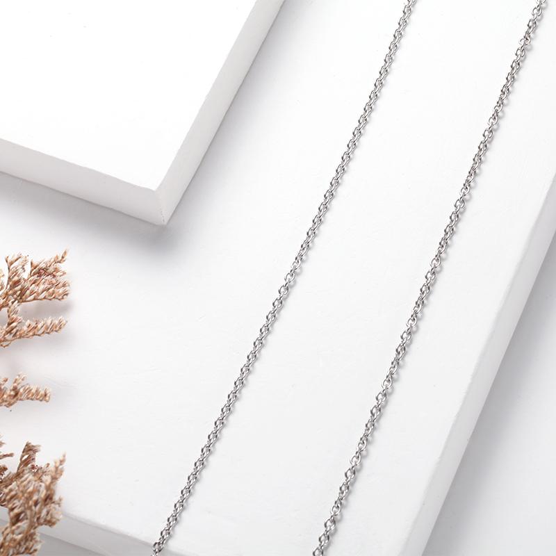 ORIVA               LEAVES NECKLACE       Stainless Steel Leaves Pendant with Small Anchor Chain In Silver Colour