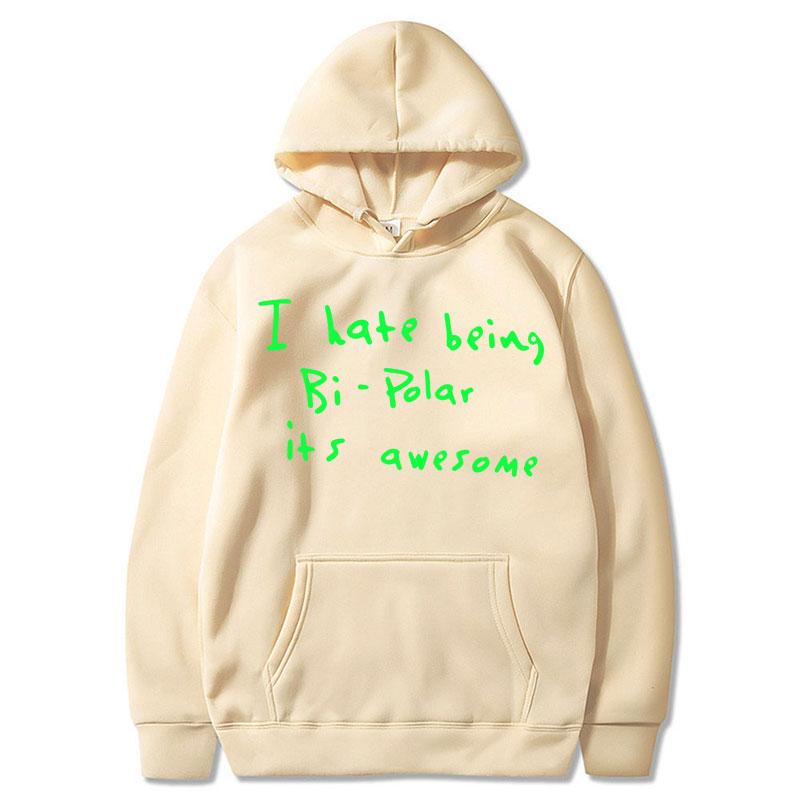 Rapper Kanye West I Hate Being Bipolar Album Hoodies Unisex Fashion Vintage Hip Hop Sweatshirt Fleece Loose Casual Tracksuit