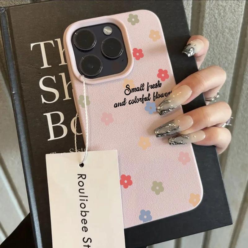 Colorful Flower Lichee Pattern Silicone PhoneCase ForlPhone 17 16 11 12 13 14 15 Pro Max 14 15 16Plus Candy Soft Cover Case