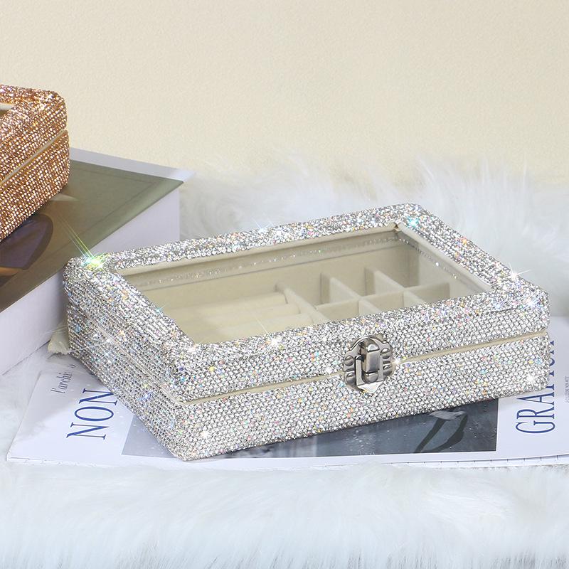 Фланелевый ящик для хранения украшений Diamond для дома — идеально подходит для часов, сережек и колец