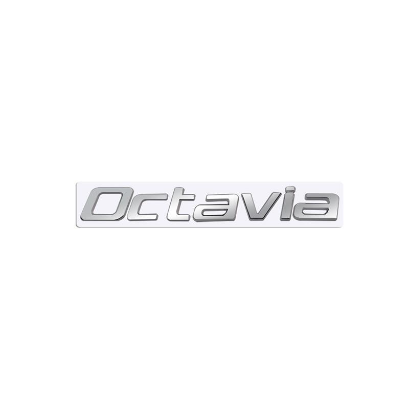 REOY4 MetaL 3D Badge Logo Car Rear Trunk Body Sticker Letter Emblem For Skoda OCTAVIA 4X4 Accessories Glossy Black Matte black