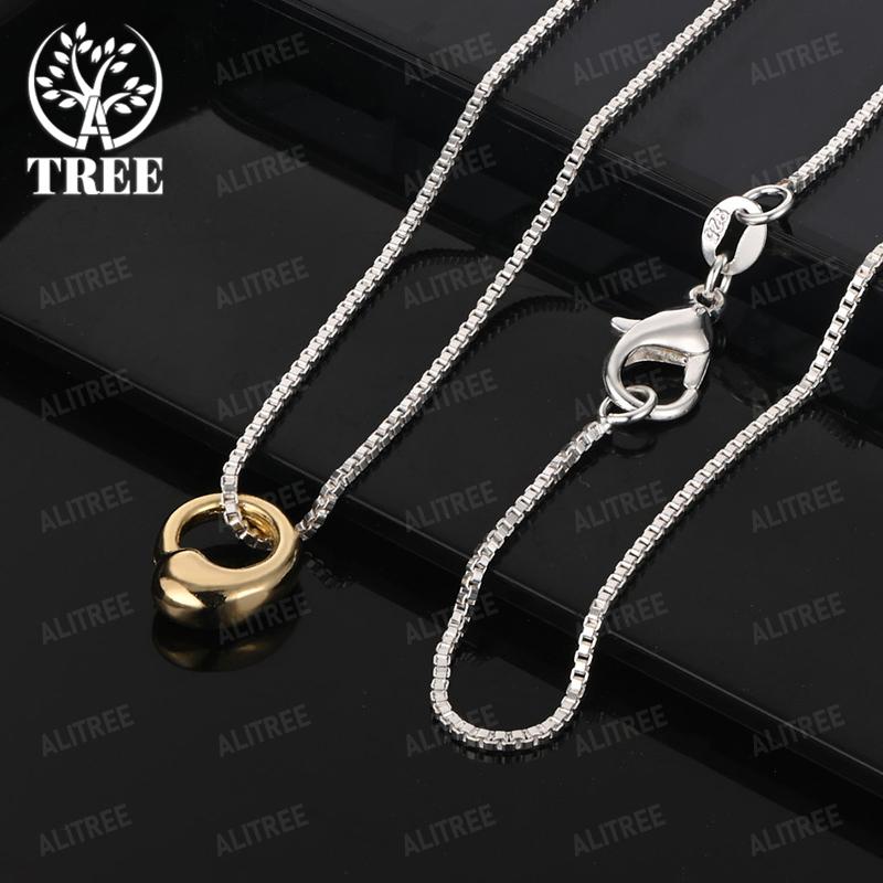New 925 Sterling Silver Round Heart Star Of David Waterdrop Pendant Necklace 4 Chains Women Fashion Party Wedding Jewelry Gift