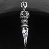 Men's Creative Retro Black Thai S925 Silver Vajra Pendant Necklace
