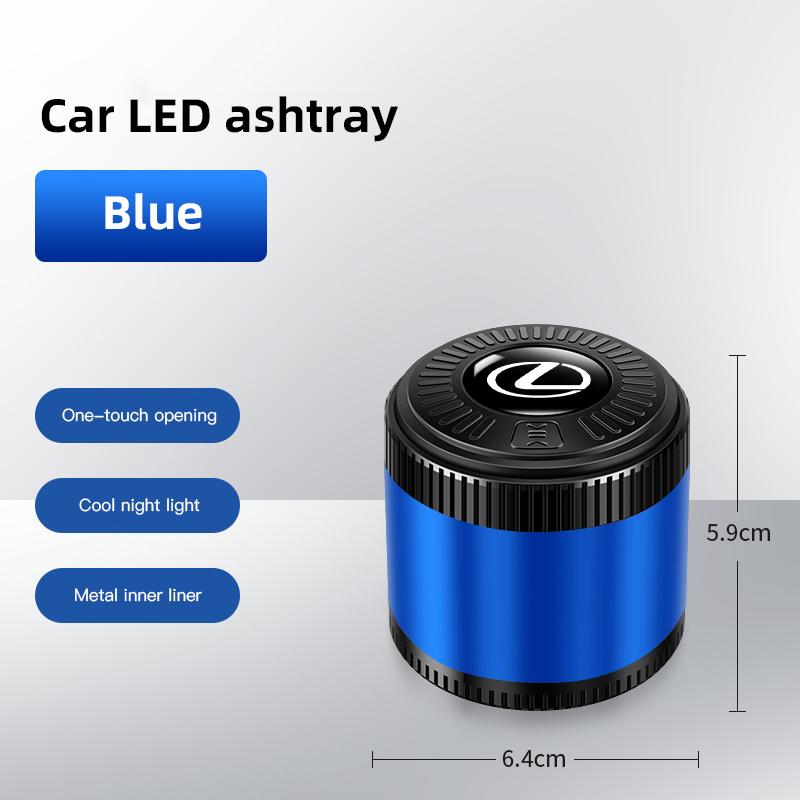Aluminum Alloy Car Ashtray with Led Lights Styling For Lexus F SPORT ES RX NX LS UX LM LX GX LC RZ IS CT GS RC HS Cigar Ash Tray