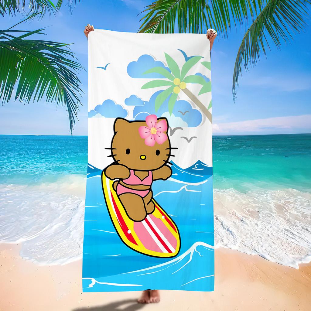 Cute Cartoon Printed Microfiber Beach Towel Quick Dry Soft Absorbent Bath Towel For Seaside
