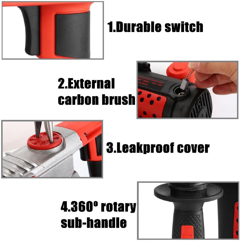 2200W 220V Heavy Impact Electric Hammer Concrete Breaker 30S Quickly Breaks Industrial Power Tools