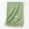Blue Green Scarf for Girls with A Sense of Atmosphere In Winter Versatile Solid Color Long Scarf  Imitation Cashmere Tassel Shawl Scarf  Cold Color