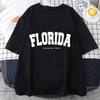 Florida Street City Print Women T-Shirts Summer Brand Short Sleeve High Quality Cotton Tshirt Oversized Loose Tops Casual Tees