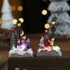 Luminous Christmas Snowman & Street Lamp Resin Ornament House Gift