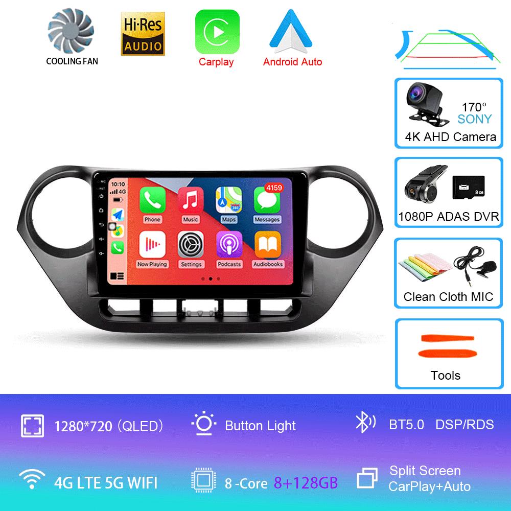 Автомобильный радиоприемник Android 14 Carplay Auto Multimedia Player для Hyundai I10 2013 - 2018 Навигация Авторадио GPS Стерео 2din Головное устройство