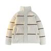 Fashion Trendy Striped Versatile 90 White Duck Down Down Jacket for Men and Women, Casual Warm Jacket