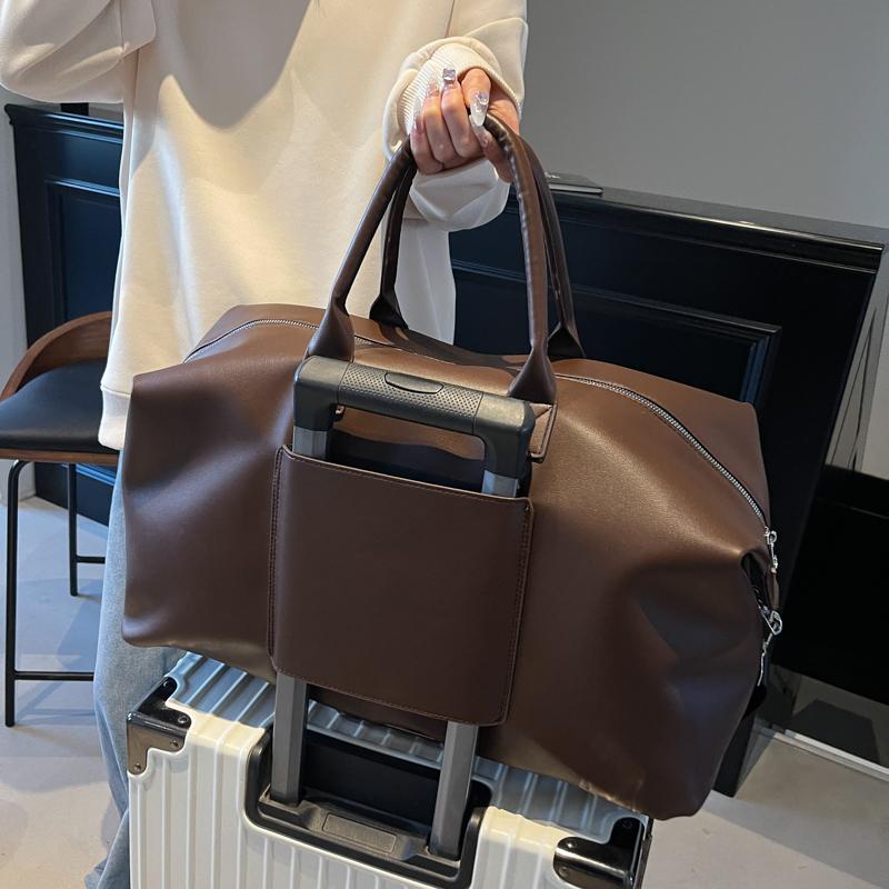 Travel Bag Short Distance Student Duffel Bag Unisex PU Shoulder Bag Waterproof Yoga Storage Bag with Dry Wet Separation