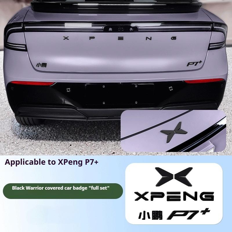 Для Xpeng P7+ xiaopeng P7+ Чернение Эмблемы Автомобиля Модификация Передняя Эмблема Капота Наклейка Глянцевая Черная Задняя Эмблема