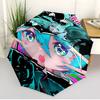 Hatsune Miku Print Automatic Open Close Umbrella, Portable Foldable Umbrella, for Outdoor Commute Camping Trip, Ideal Birthday Gift