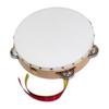 Nogami Mokko Yamayo Tambourine, 21cm, Clear (Wood Grain, White Frame), Cowhide Leather, Tin (Jingle), 6 Holes, 3-Color Ribbon Included, 0200005