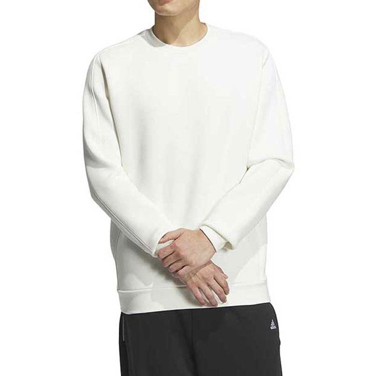 adidas Однотонный логотип с круглым вырезом, спортивная толстовка, мужская толстовка, белая JE8634