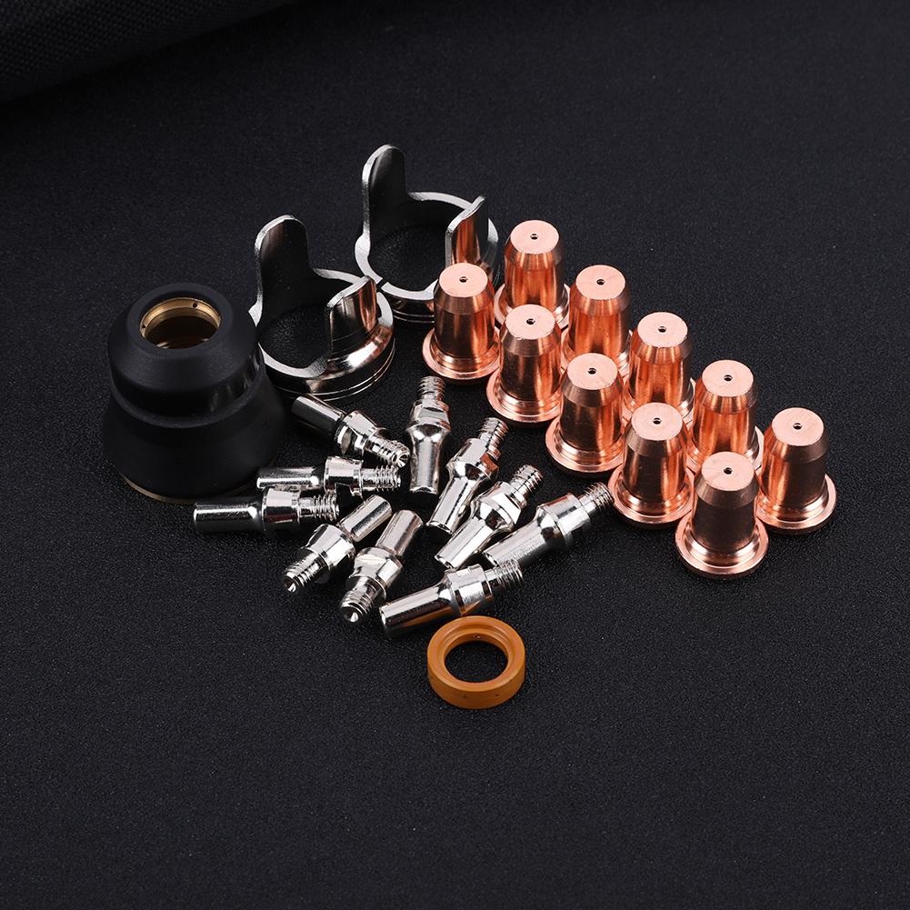 24 Pcs IPT40 Tip Electrode Kit Welding Parts Consumables Set Torch Plasma Cutting Shield Cap for YESWELDER CUT 55DS Pro CUT 65DS