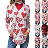 Women Fall Casual Long Sleeve Shirts Sweatshirt Printed High Neck Top Pullover