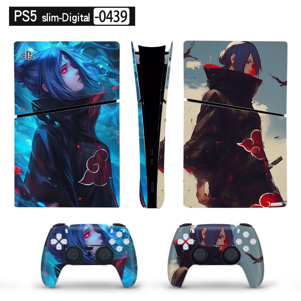Художественная виниловая наклейка для тонкой цифровой консоли PS5 и 2 контроллеров, наклейка