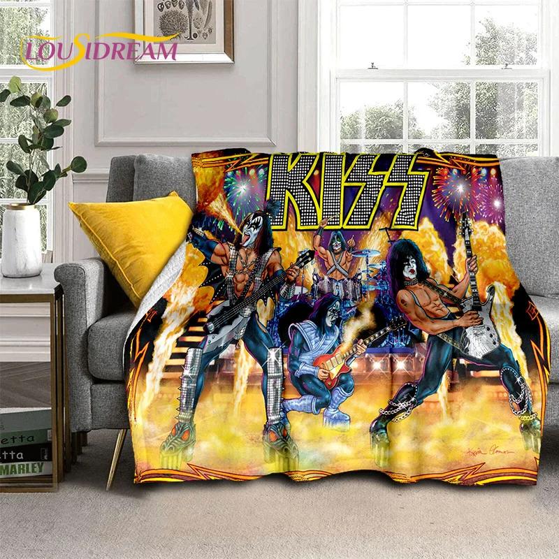 Kiss Rock Heavy Metal Band Gene Paul Soft Flannel Blanket for Bed Bedroom Sofa Picnic,Throw Blanket for Outdoor Leisure Nap Gift