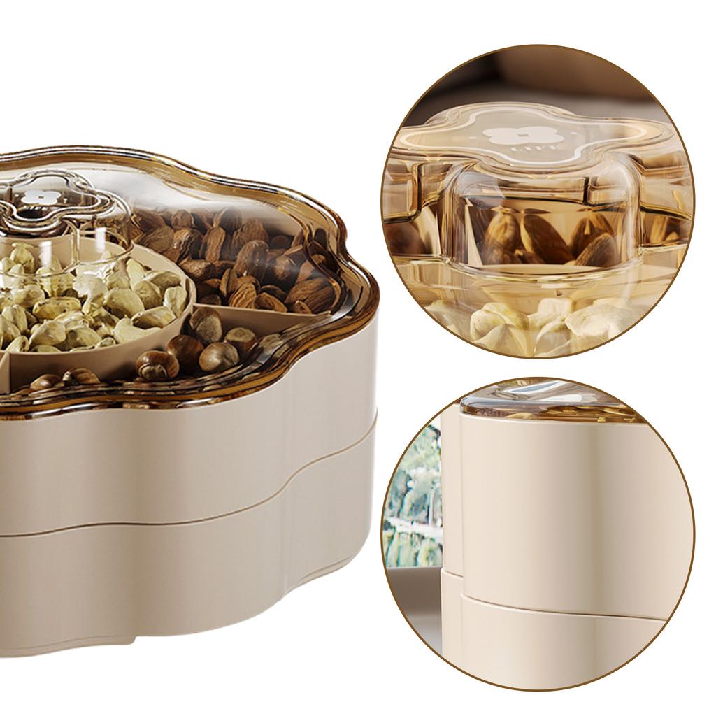 Пластиковая конфетница, контейнер для сухофруктов с крышкой для гостиной, 5 отделений, органайзер для закусок для домашнего использования