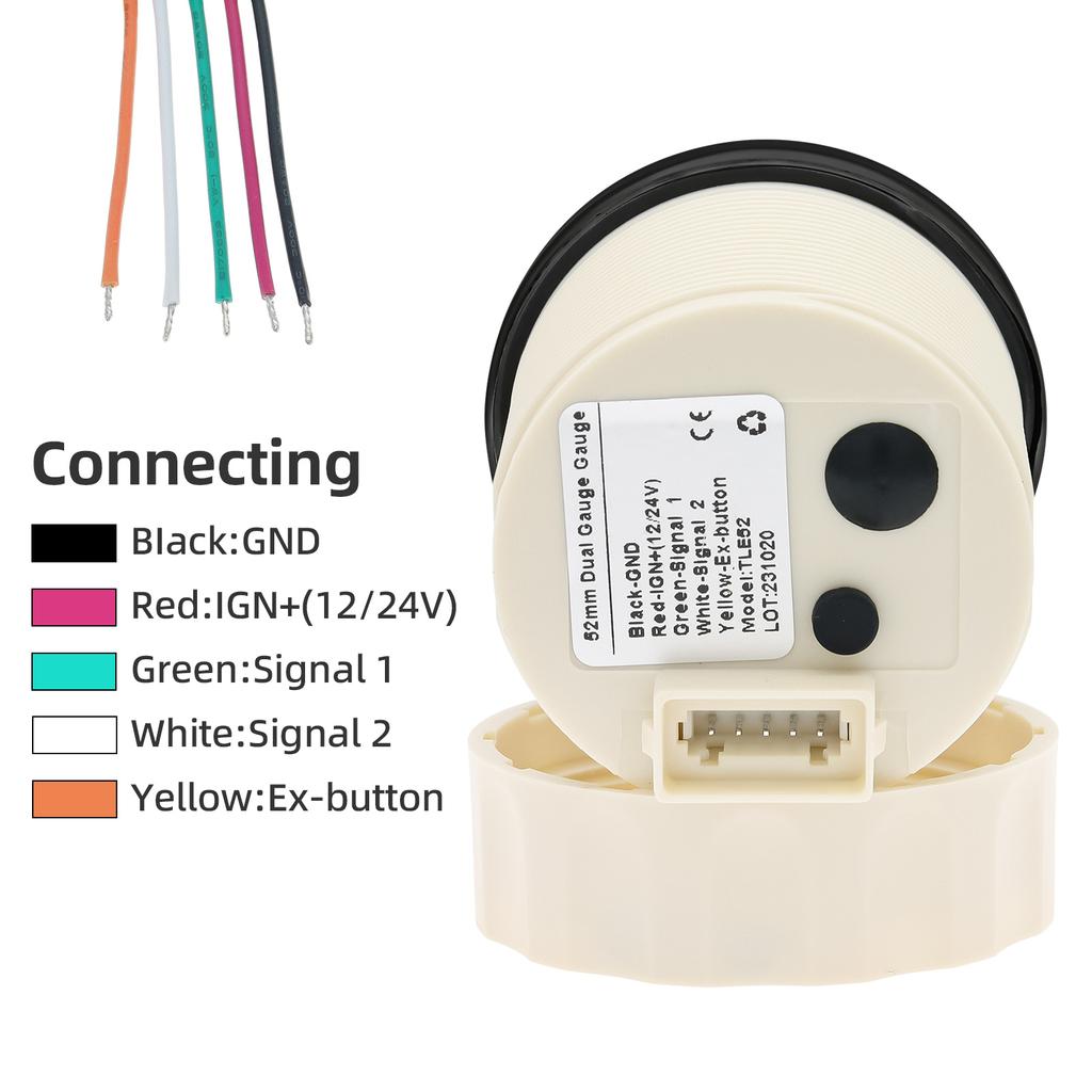 2"52 мм красный светодиодный цифровой 2 в 1 датчик температуры воды + давления масла с датчиком давления масла/температуры воды 1/8NPT 0~10 бар для автомобиля грузовика