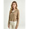Womens Striped Knit Top Long Sleeve Slim Fit Pullover Tee With Mock Layer Design