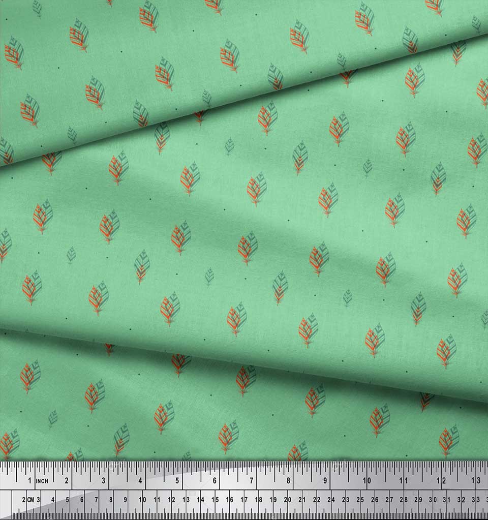 Soimoi Белая полиэстеровая креповая ткань с принтом в виде листьев на метр 42 дюйма