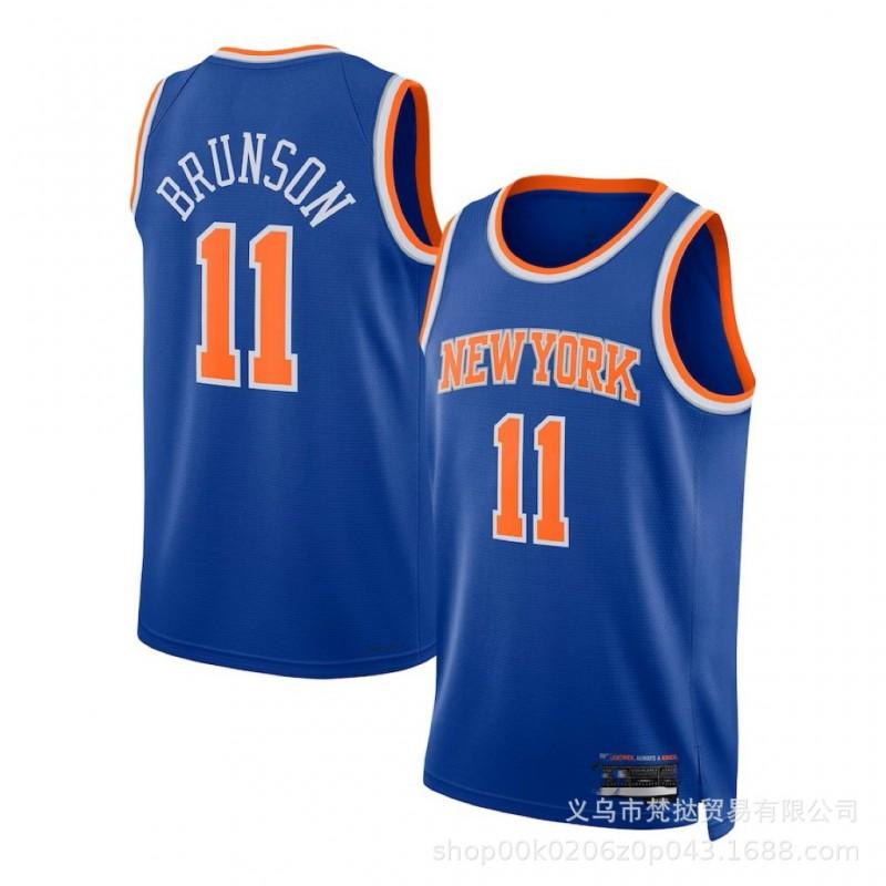 New York Knicks Basketball Jersey Brunson 11 Divincenzo 0 Men Women Unisex Cotton V-Neck Sleeveless Sportswear