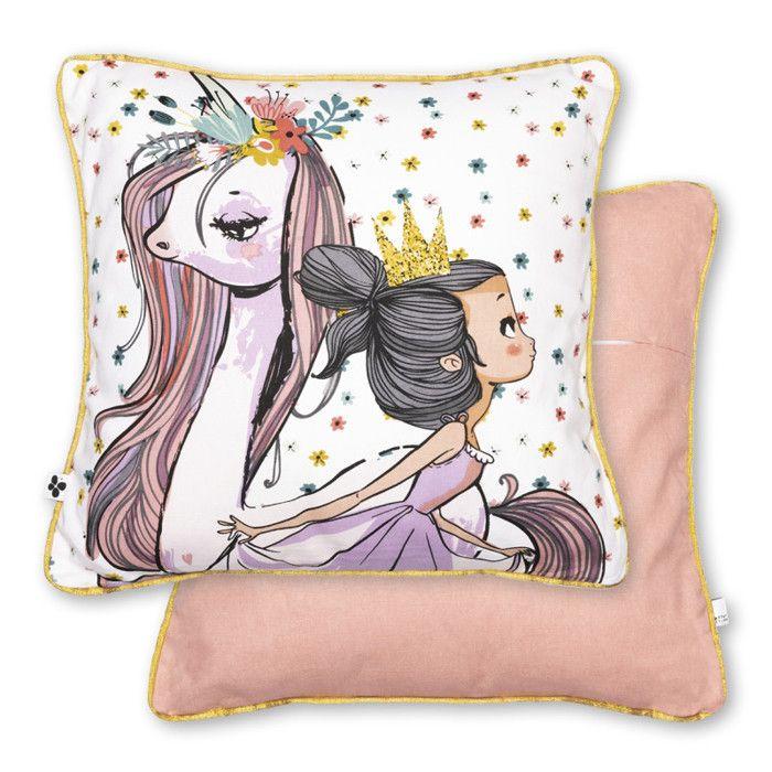 Coussin déco déhoussable réversible gamme "Minots" 100% Coton - Pégase