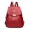 Large Capacity Backpack Women's Travel Backpack Soft Leather Lightweight School Bag