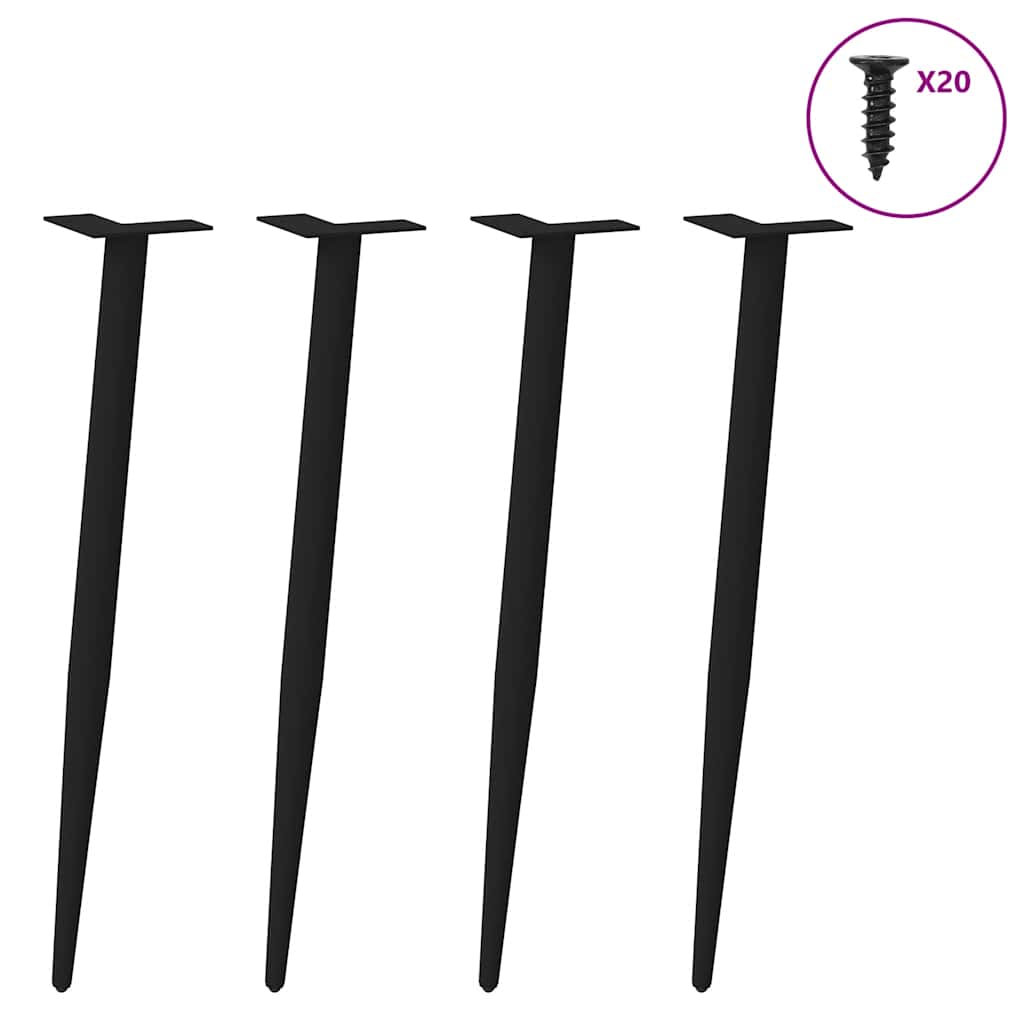 Vidaxl Nogi Do Stolika Kawowego, 4 Szt., Czarne, 72-73 Cm, Stal