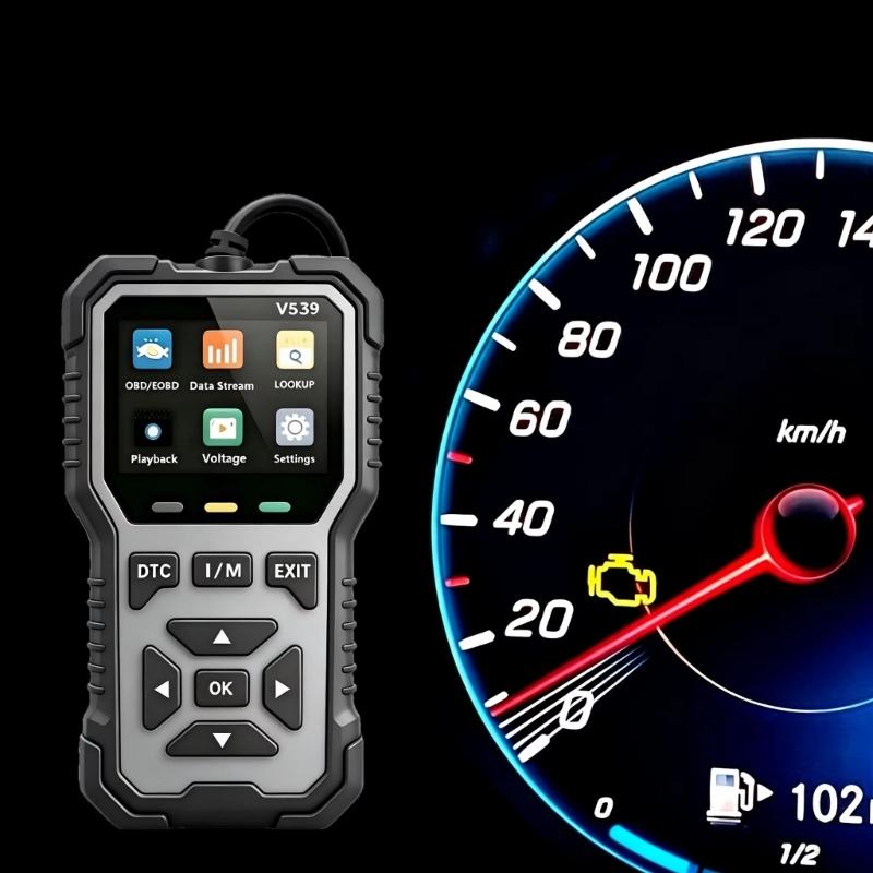 Проводной диагностический инструмент OBD2 V539 с цветным меню, просмотром неисправностей и проверкой аккумулятора для устранения неисправностей и регулярного обслуживания автомобиля в гараже
