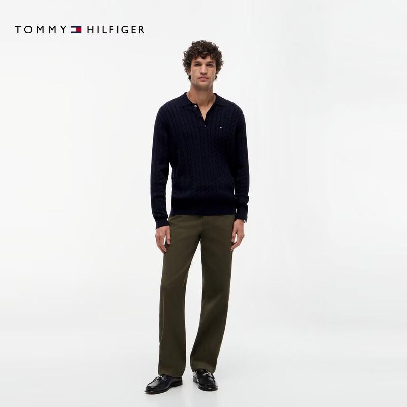 Tommy Hilfiger Мужской хлопковый джемпер-поло с косами