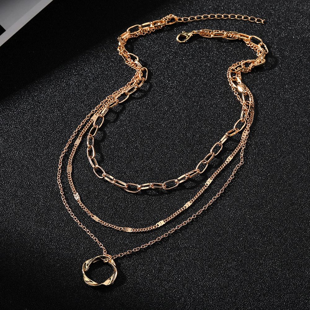 Accessories Exaggerated Circle Necklace Hip Hop Personality Versatile Alloy Pendant Necklace Female