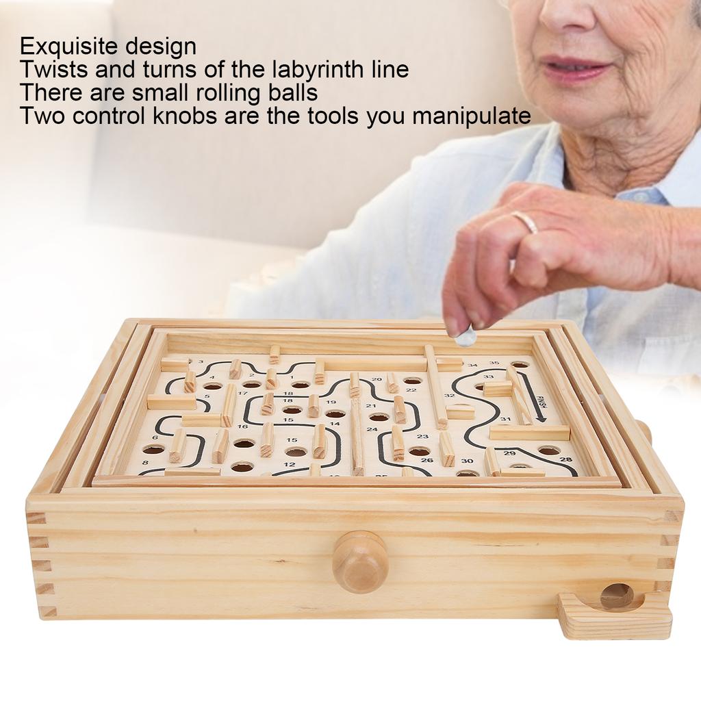 Деревянная доска-лабиринт, стальной шарик, балансир, настольная игра-лабиринт, обучающая игрушка в подарок