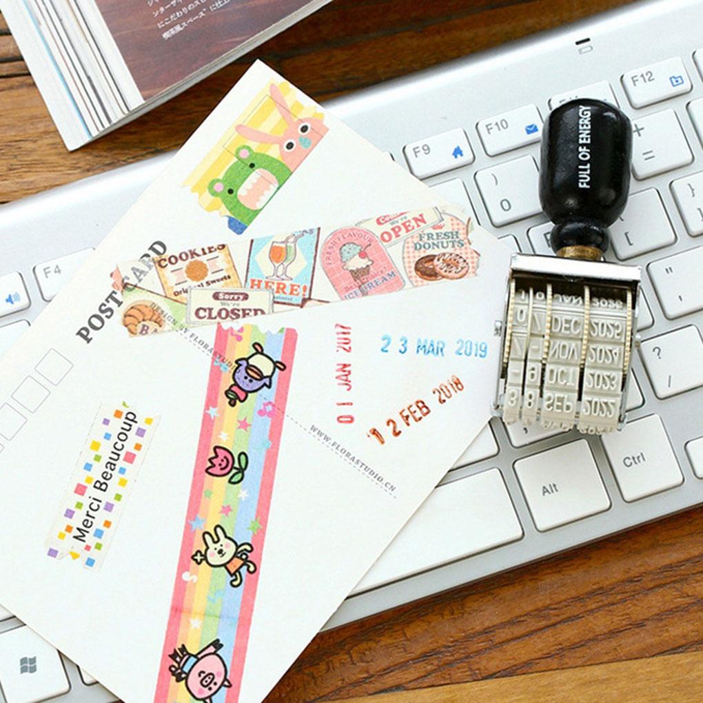 Wooden Handle Dater Stamp Office Date Stamper For DIY Craft Wooden Handle Dater Stamp Adjustable Date