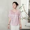 Button Jacquard Short Sleeve Shirt Women's Summer Clothing New Versatile Temperament Age Reduction Shirt Top