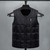 Мужской жилет с V-образным вырезом без рукавов, однотонный однобортный жилет с карманами, ветрозащитный утолщенный стеганый жилет, куртка