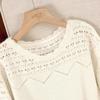 Sibaoshe Women's Hollow-Out Long Sleeve Knit Pullover