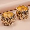 Fashionable Leopard Print Cuff Bangles Temperament Exaggerated Bracelet  Women