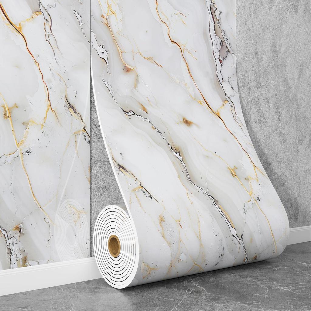 Самоклеящаяся водостойкая настенная наклейка под мрамор для ванной комнаты, гостиной, кухни и ТВ-зоны.