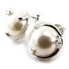 [B9444] - Silver Earrings 'Douceur' White Silver Mother-of-pearl (rhodium-plated) - 8 Mm