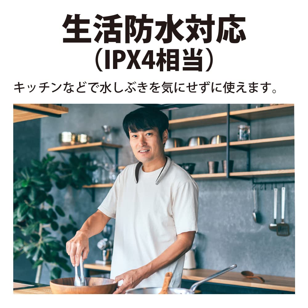 Sharp Носимая шейная акустическая система AQUOS Sound Partner, оснащенная Bluetooth-гарнитурой Amazon Alexa, водонепроницаемая, серебристая, AN-SC1-S