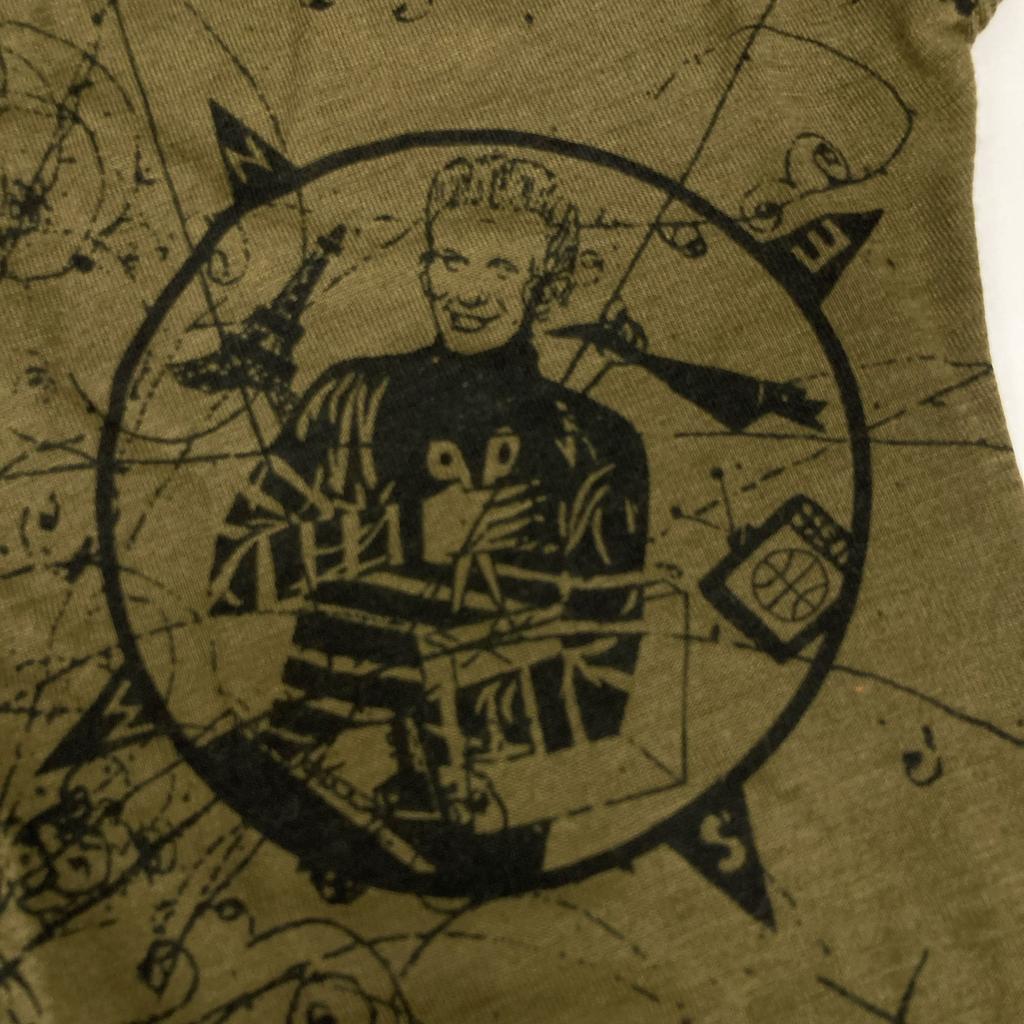 Jean Paul GAULTIER HOMME Khaki 80's Olive Tattoo Print Cut and Sew Jean Paul Gaultier Homme tops 9 khakiUsed