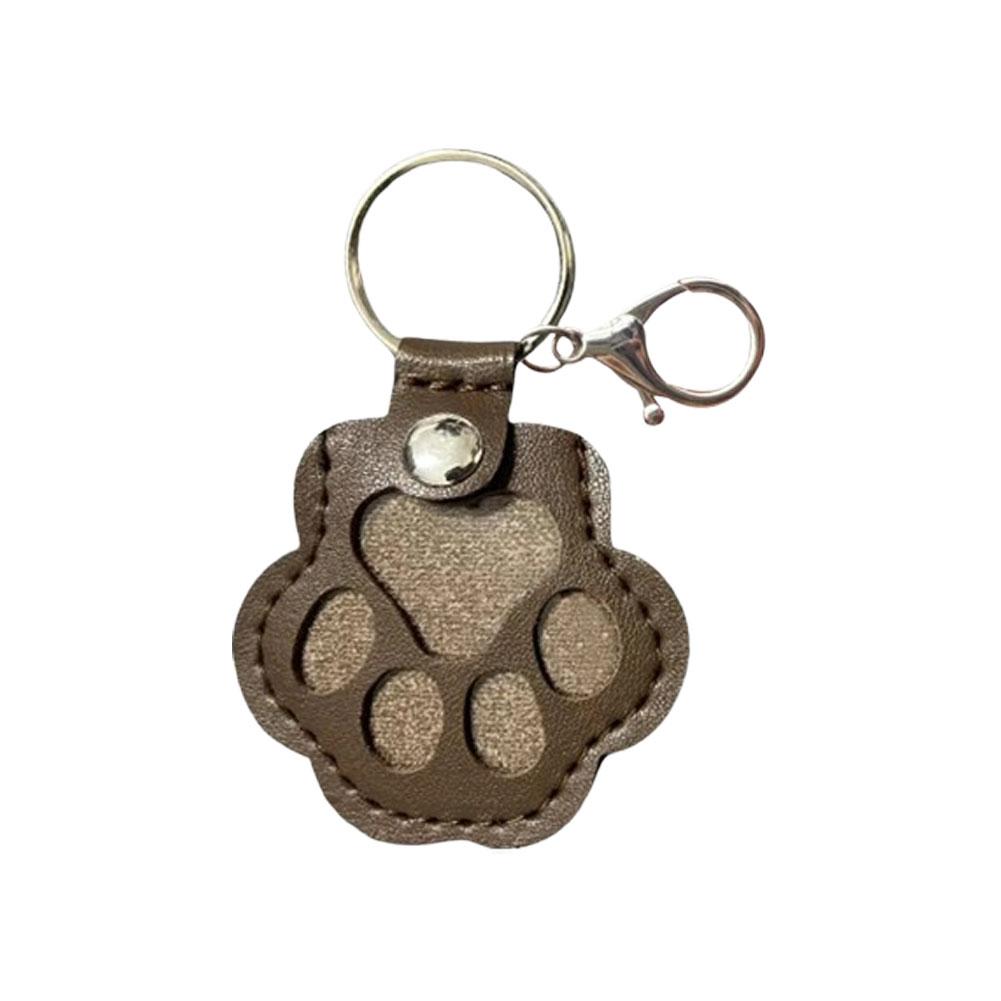 Cute Cat Claw Hair Keychain Creative Puppy Pet Hair Storage Bag Keyring PU Leather Dogs Paw Pendant Hanging Accessory