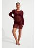 European & American 2025 Summer Knitted Beach Cover-up Dress - Sexy, Hollow-out Vacation Style for Women