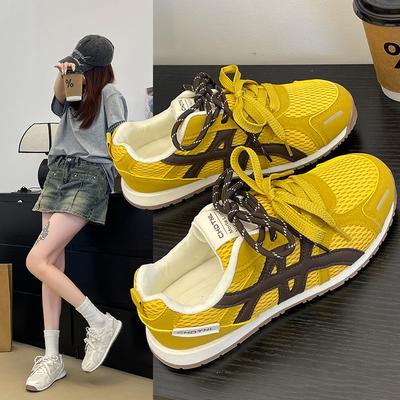 Ретро сетка модная цветовая гамма кроссовки для папы женские осенние новые студенческие универсальные с внутренней платформой повседневные кроссовки Форрест Гамп