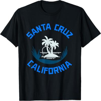 Винтажная футболка Santa Cruz California с пальмой на закате